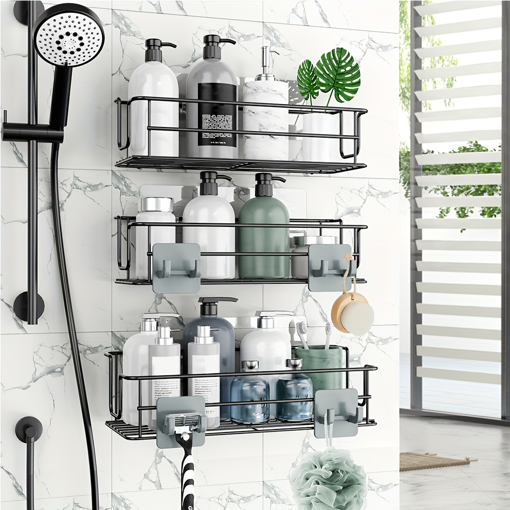 Shower Caddy Shelf Accessories Modern Matte Black Bathroom Corner – Kama  HomeGoods