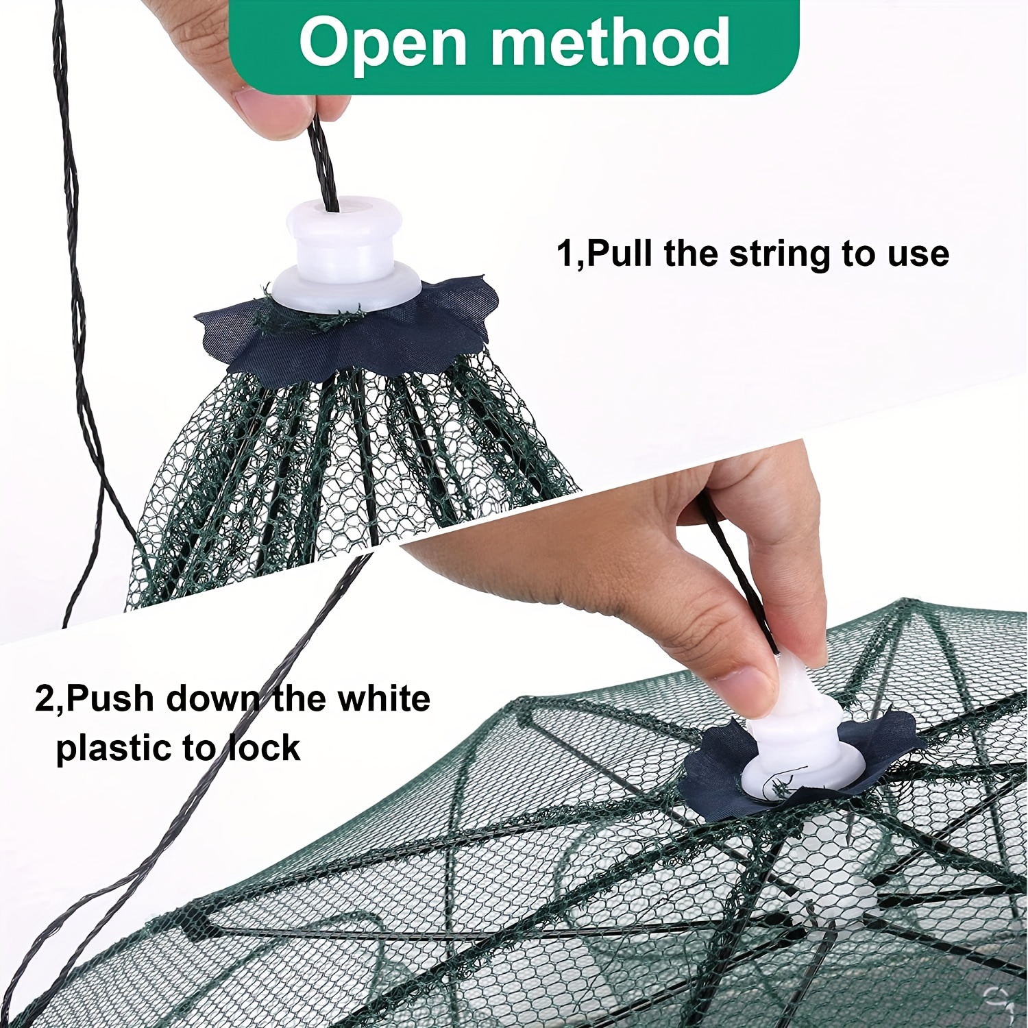 Foldable Fishing Net Trap for Catching Crab, Fish, Minnow, Crawdad, and  Shrimp - Easy to Use and Store