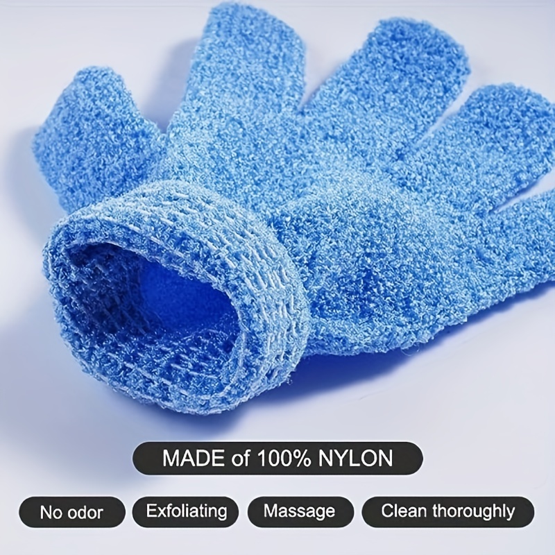 2x Peeling-Duschhandschuhe – Für Körperpeeling, Aus Nylon, Mit Aufhängeschlaufe, Weiß, Für Männer & Frauen