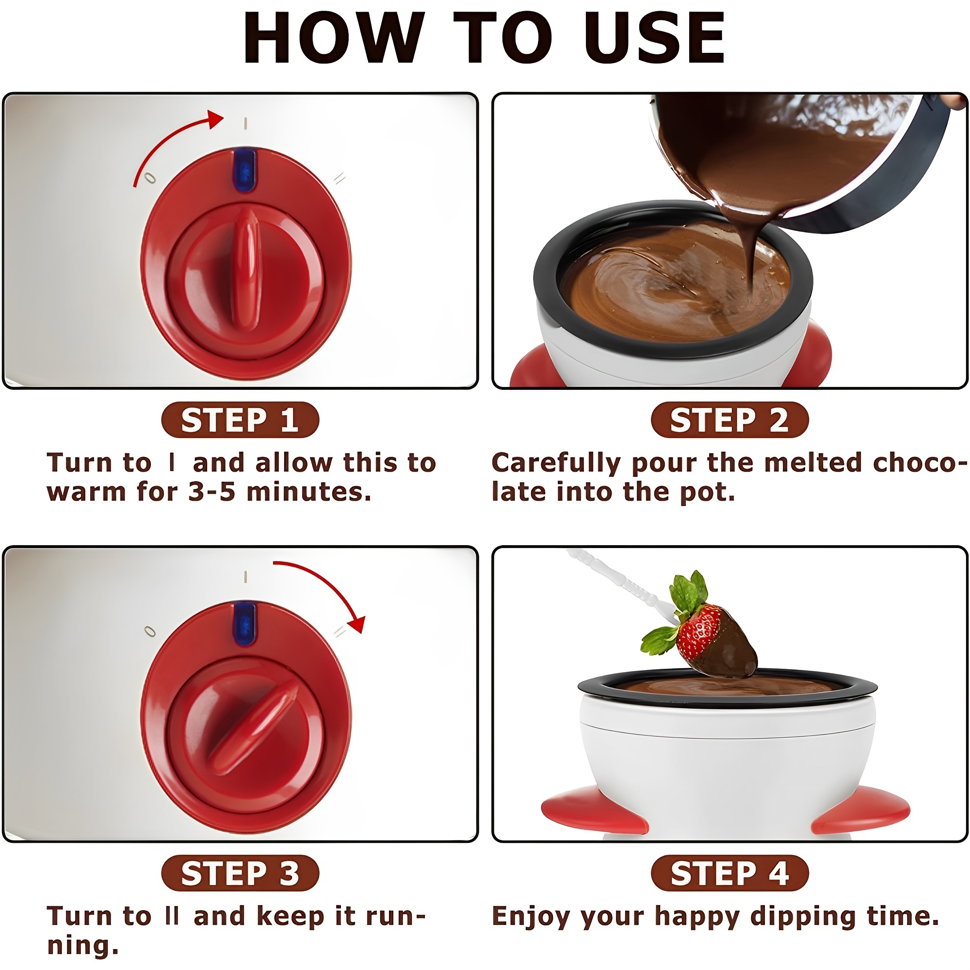 Jeanoko Olla eléctrica de chocolate para fundir fondue de chocolate con  doble olla herramienta de cocina, mini fondue para hacer dulces (amarillo)