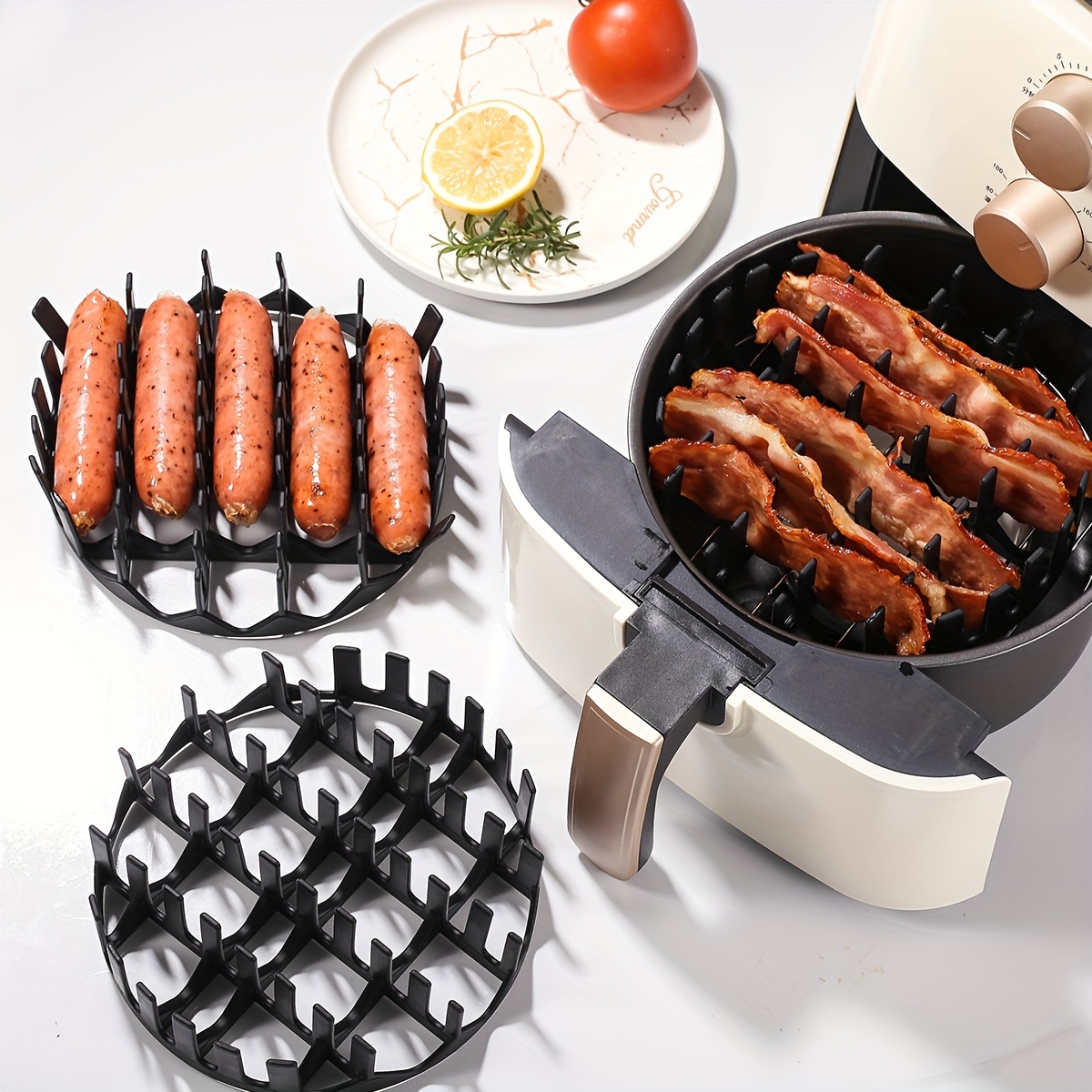 Square Silicone Air Fryer Accessories Bacon Hot Dog Rack 9 - Temu