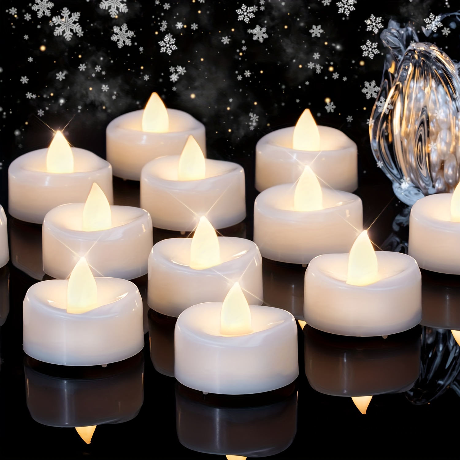 24 Uds. Lámpara Cadena Led Decoración Navidad Velas Té Led - Temu