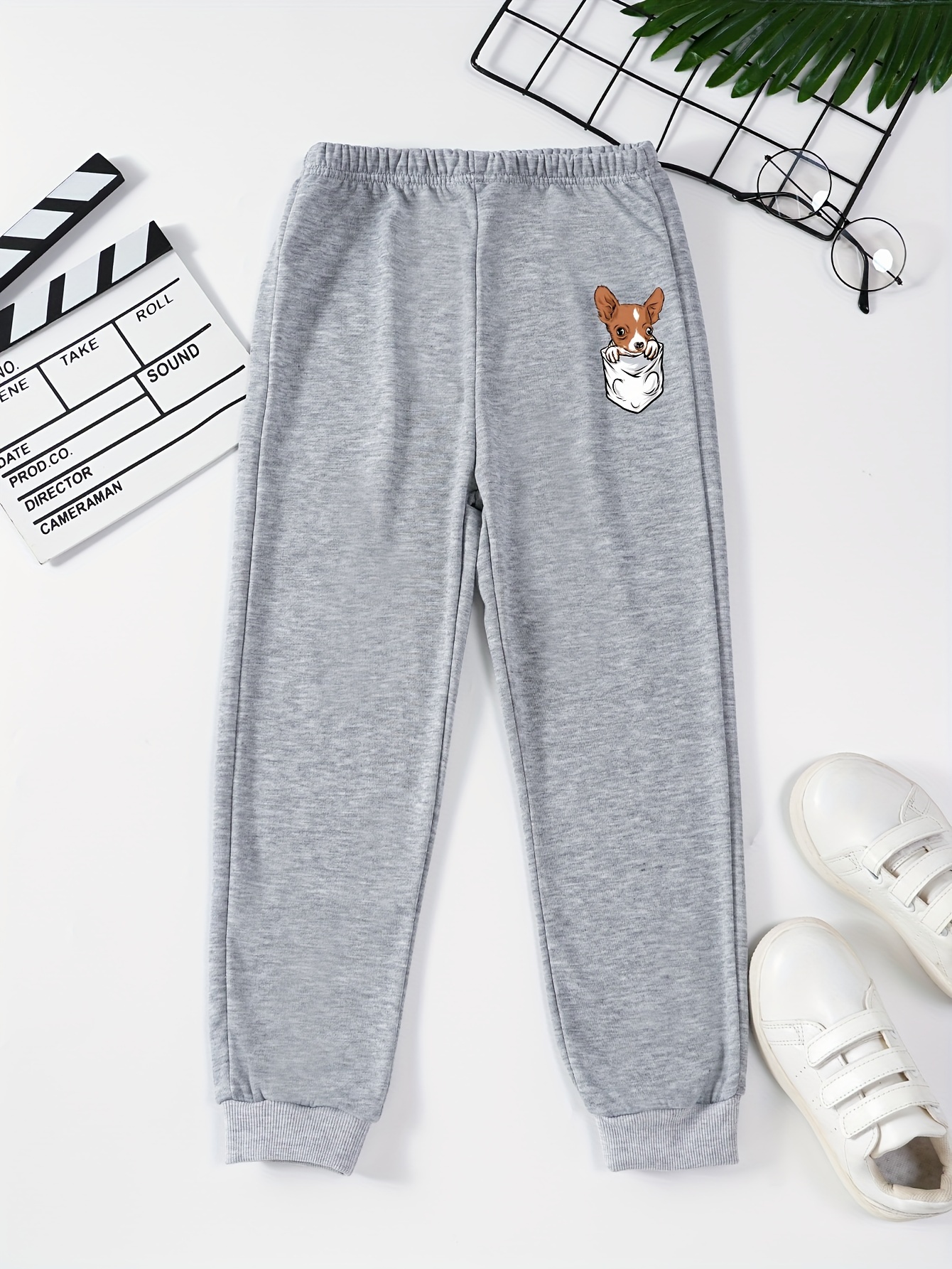 Cartoon Pocket Dog Print Boys Casual Comfortable Active - Temu