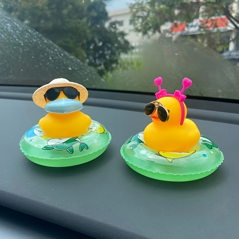 2 Stück Gelbe Ente Auto Armaturenbrett Dekorationen, Gummi Ente