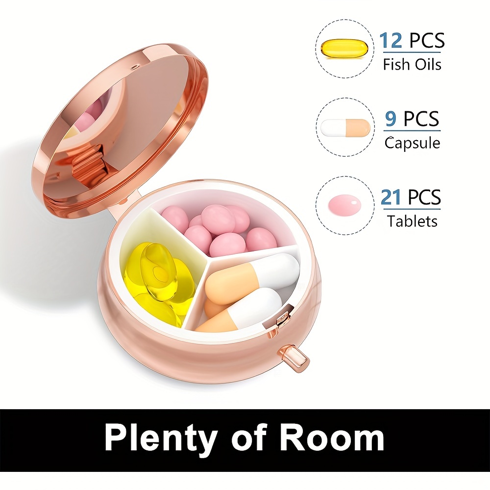 4 Pcs Small Pill Box, Portable Pill Organizers Travel Pill Storage