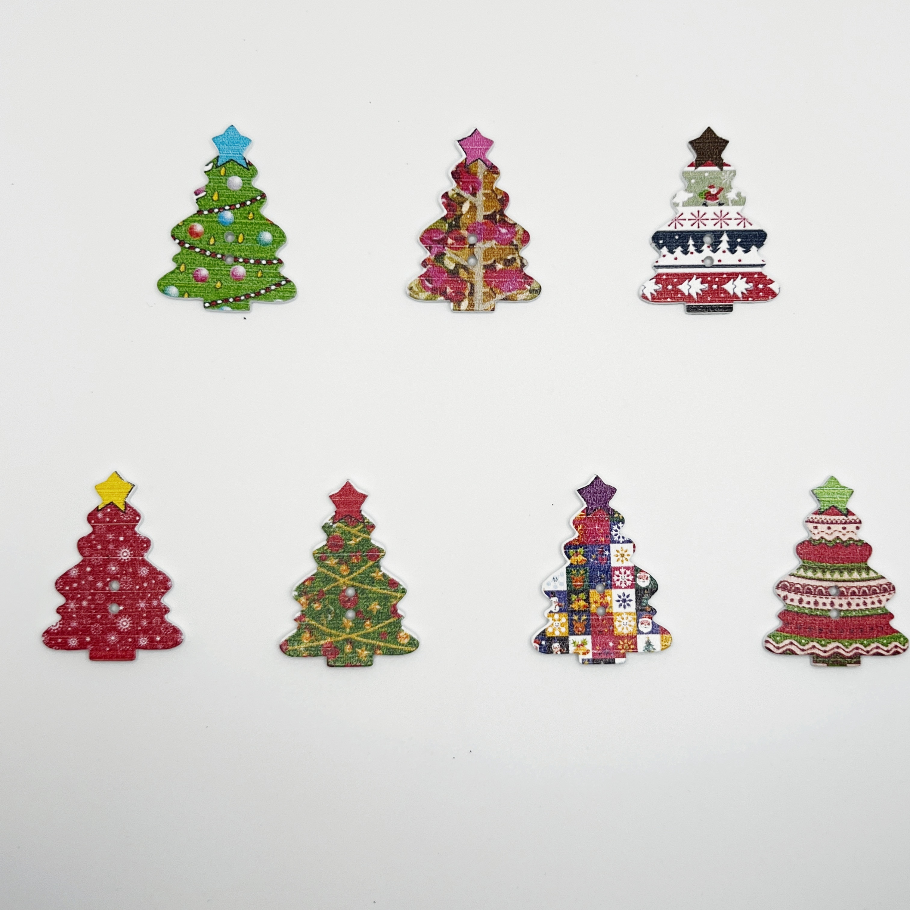 SEWACC 200pcs Adornos de Navidad Botones Decorativos Adornos de Madera de  Navidad Botones Hechos a Mano Botones de Madera Botones de Madera de  Navidad