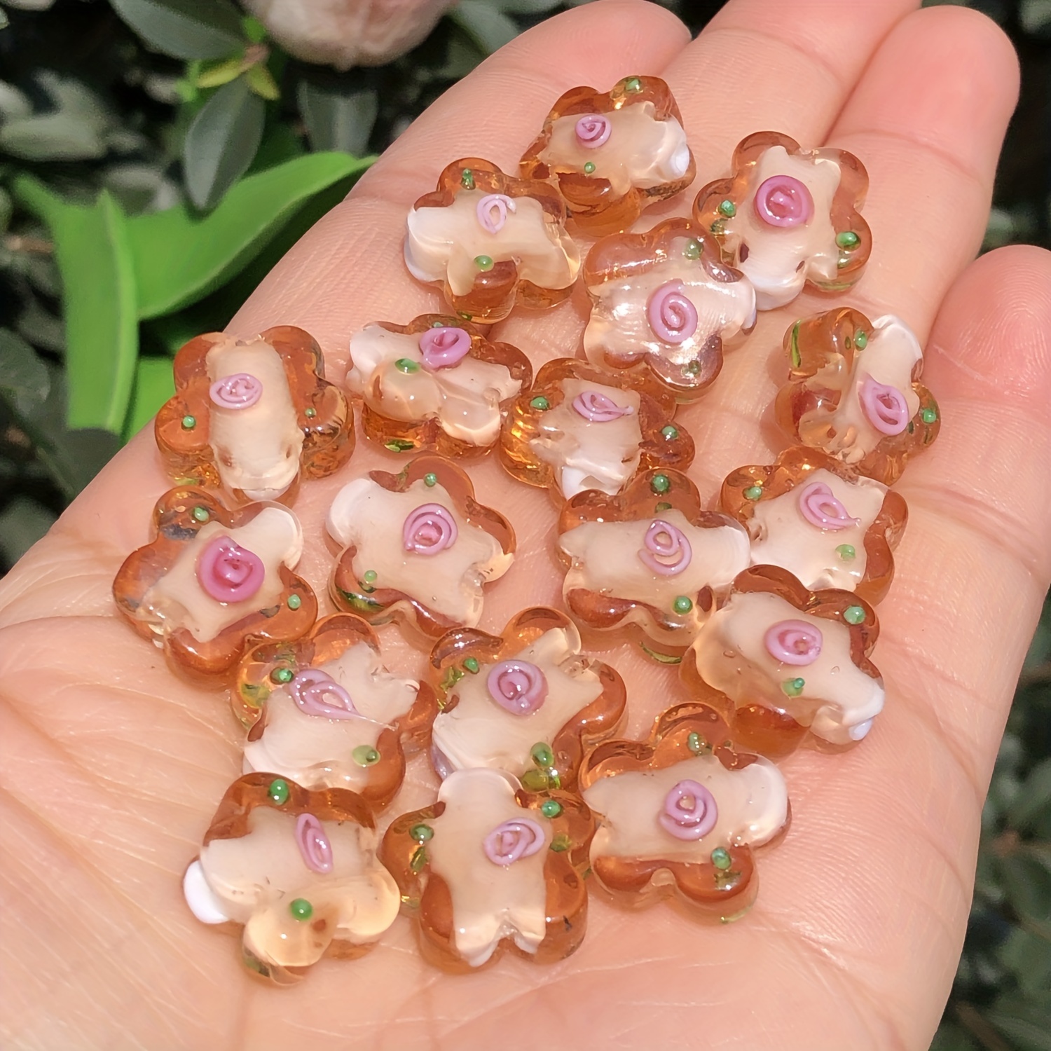 10mm Faceted Murano Red Transparent Flower Glass Crystal