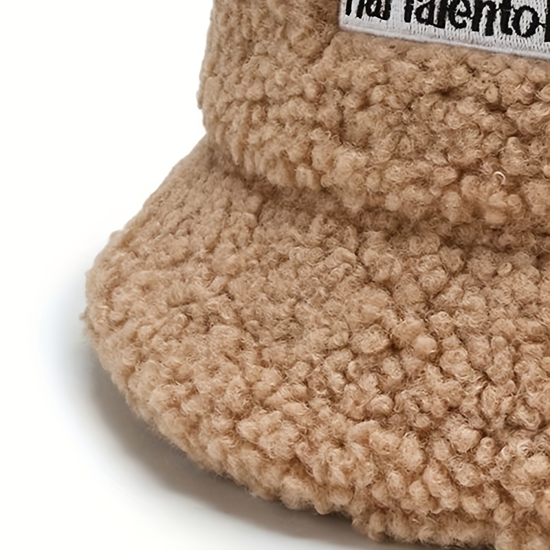 1pc Faux Fur Bucket Hat Winter Warm Velvet Hats For Men Women