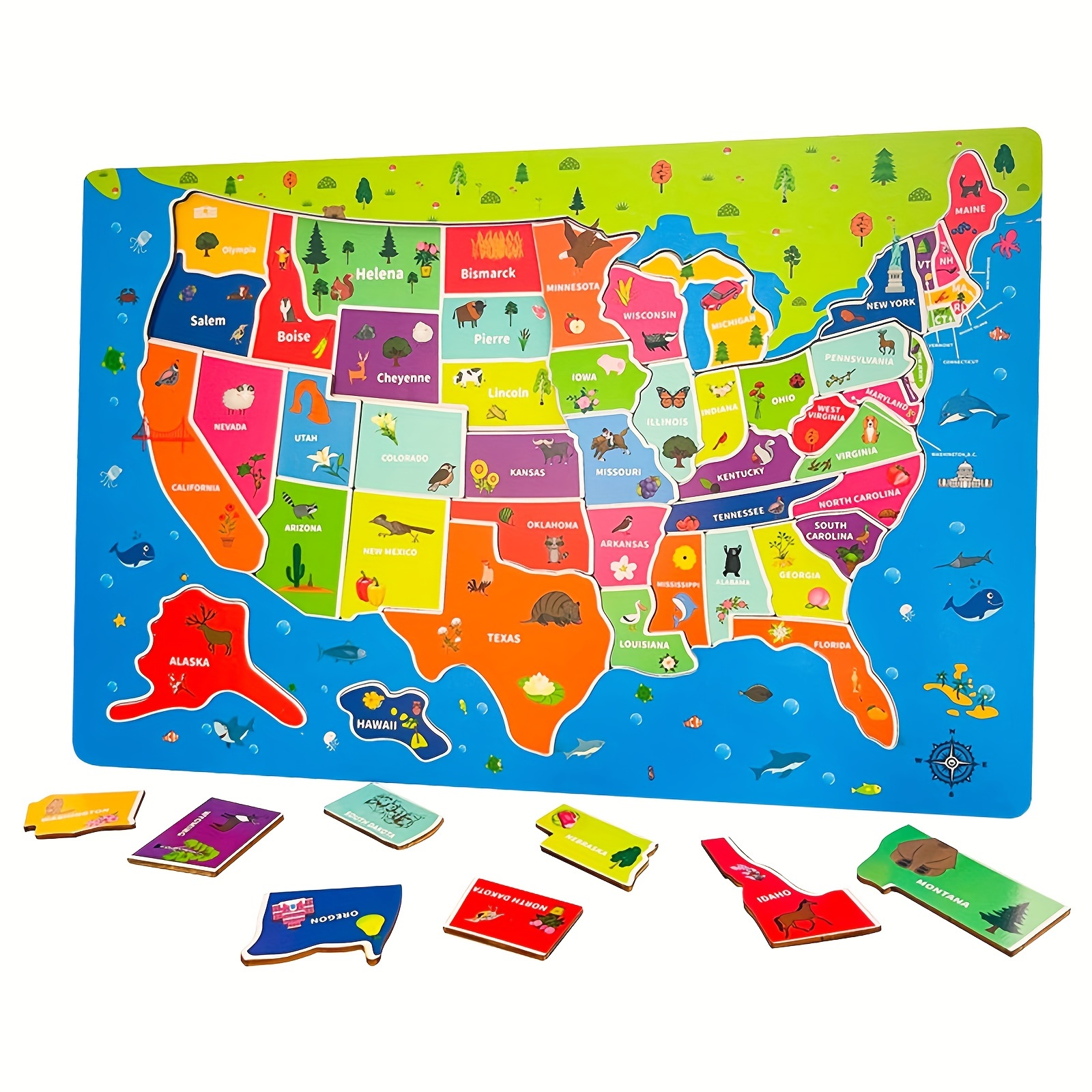 Jigsaw Puzzle World Map, United States Puzzle Map Game