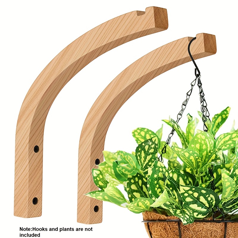 2 Packs Plant Hanger Wall Planters For Indoor Plants Wooden Wall Mounted  Hanging Plant Hooks Basket Hooks For Lanterns Flower Bracket Wind Chimes  Decoration - Patio, Lawn & Garden - Temu