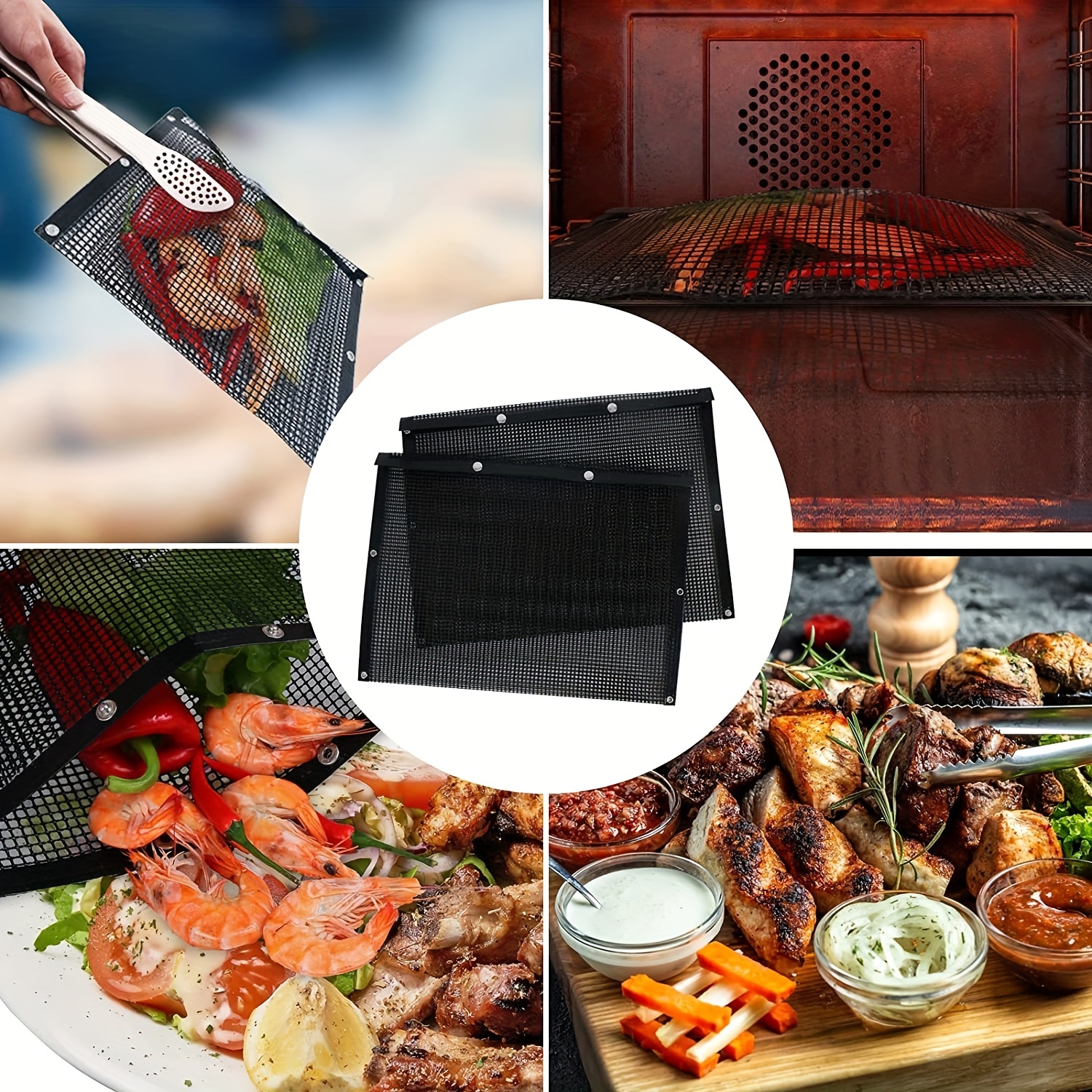 Bbq Mesh Grill Bag, Non-stick Mesh Grilling Bags, Reusable And