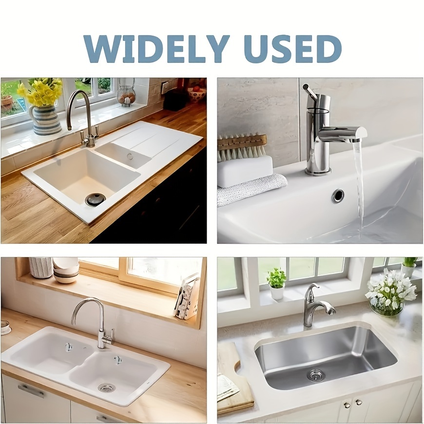 4pcs Plastic Overflow Rings for Kitchen & Bathroom Sinks - Decorative Basin Trim Accessories