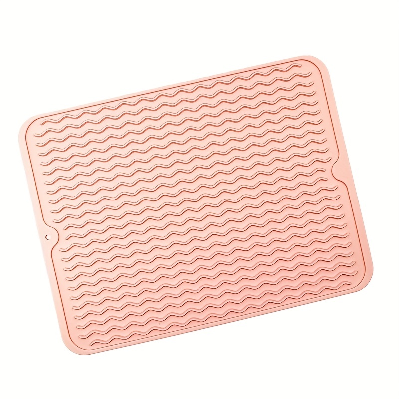 Silicone Dish Drying Mat Multiple Usage Anti-slip Soft Silicone Coaster  With Water Collector Heat-resistant Square Table Placemat Kitchen - Temu