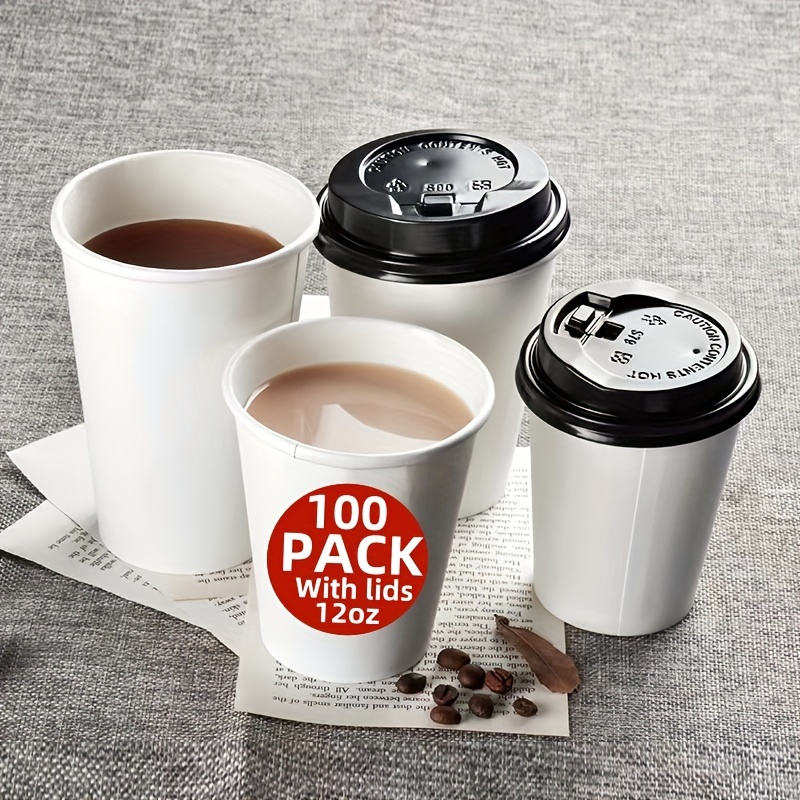 [Paquete de 250] Tazas de café de papel de pared onduladas aisladas de 12  onzas con tapas, taza de café desechable de triple pared, tazas de café  para