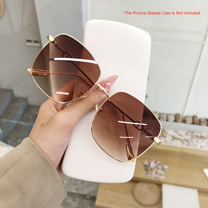 Lunettes De Soleil Carr es Surdimensionn es Pour Femmes Et Hommes Cadre M tallique D grad D contract Lunettes De Soleil Pour F te Plage Et Voyage