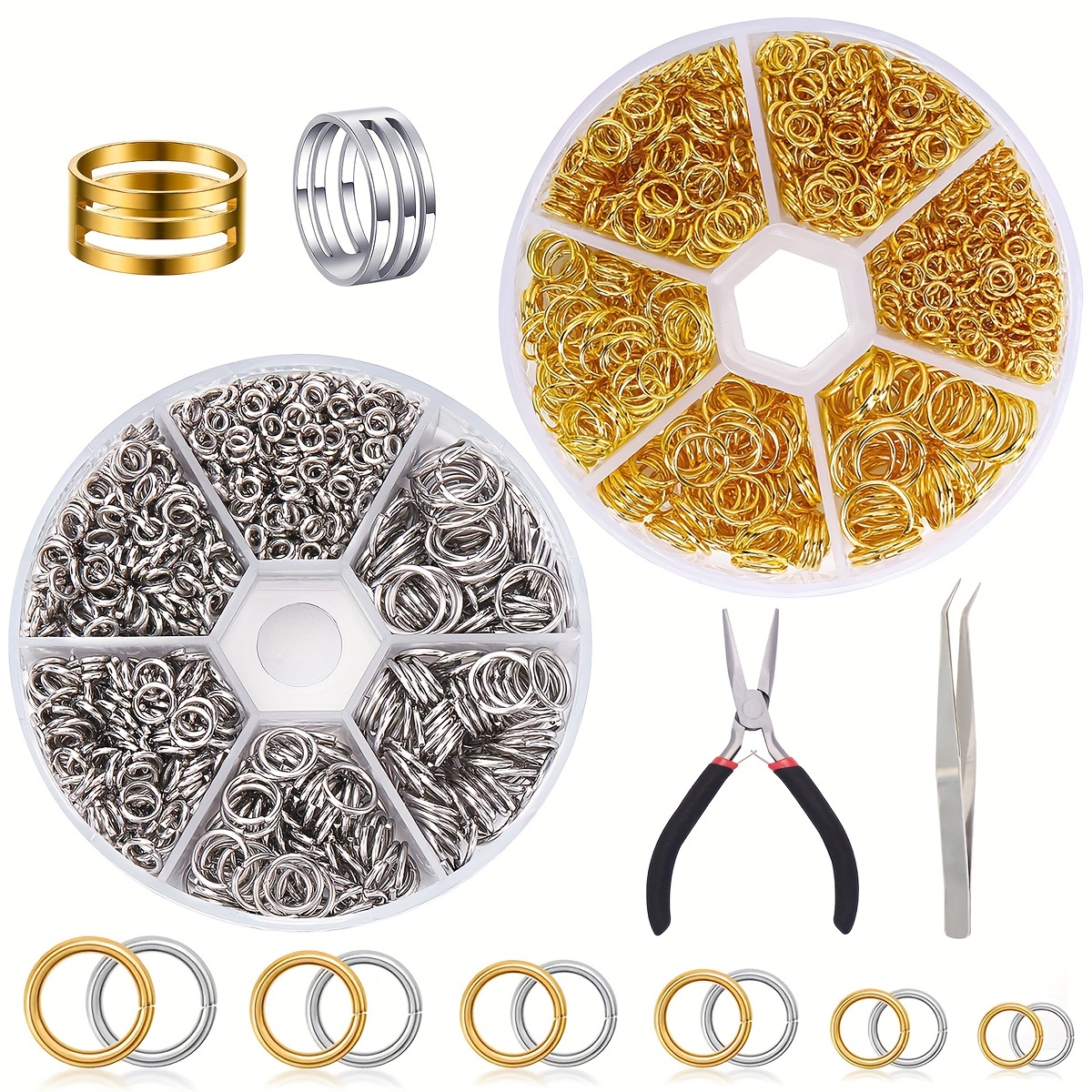 3200Pcs Jewelry Necklace Repair Kit with Jump Rings, Clasps and