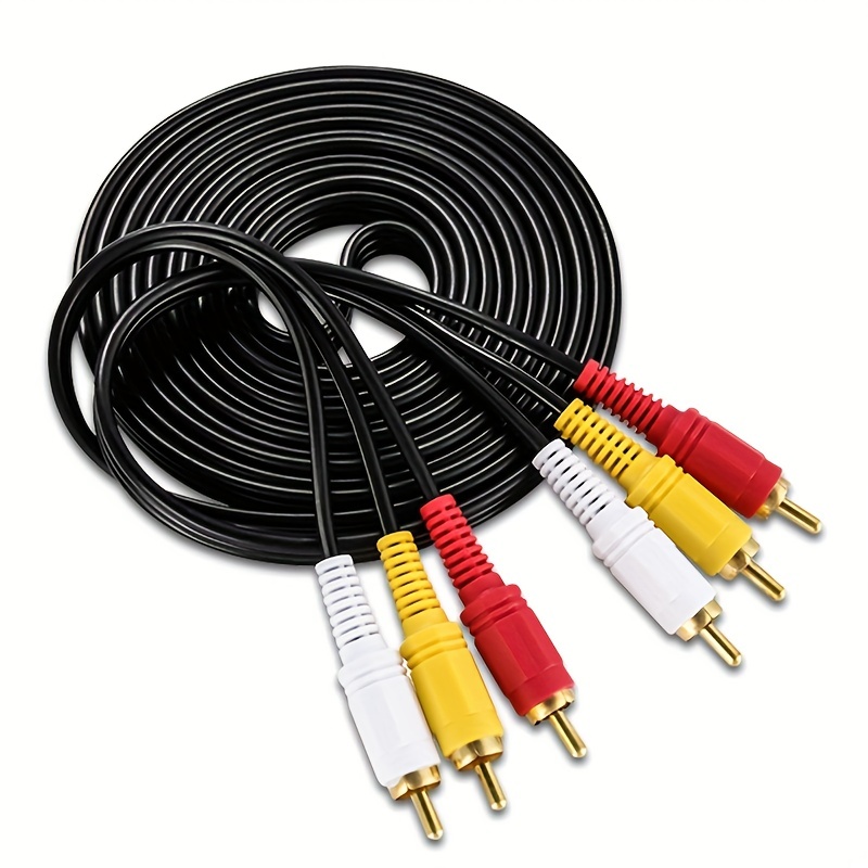 Cable RCA 10m audio y vídeo, 3 machos a 3 machos RCA, 640 x 480p, 30Hz