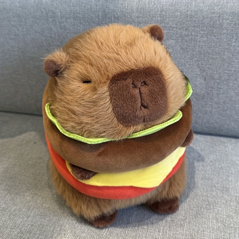 Hamburger Capybara Stuffed Animal Plush Toy Capybara Stuffed - Temu