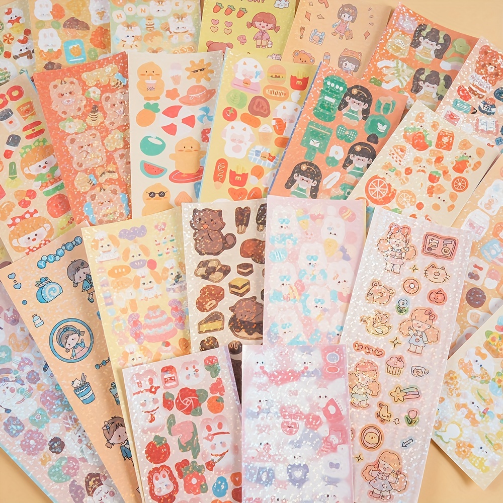 Goo Card Set Cute Cartoon Diy Journal Stickers Laser Goo - Temu