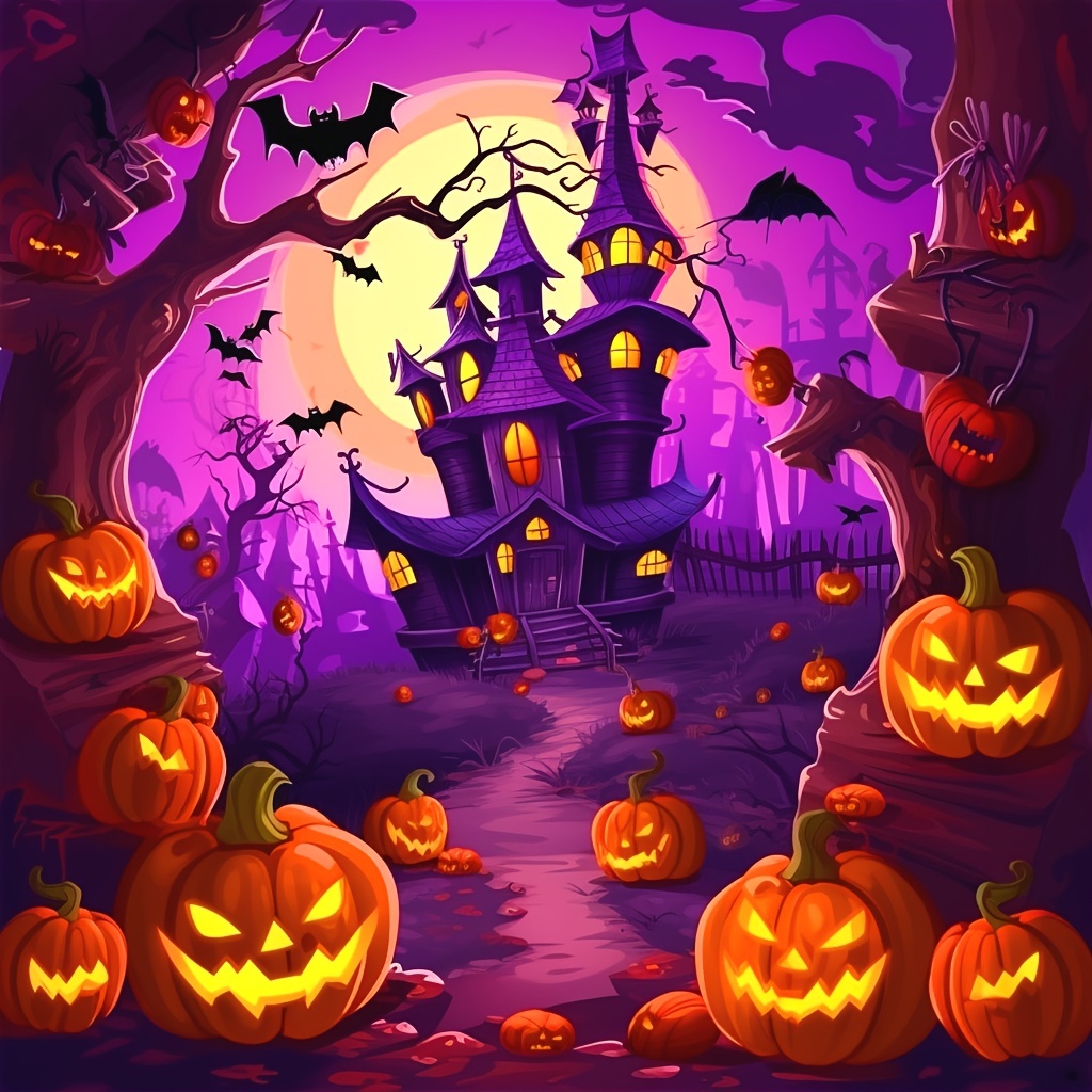 Halloween Pumpkin Ab Diamond Painting Kit - Temu