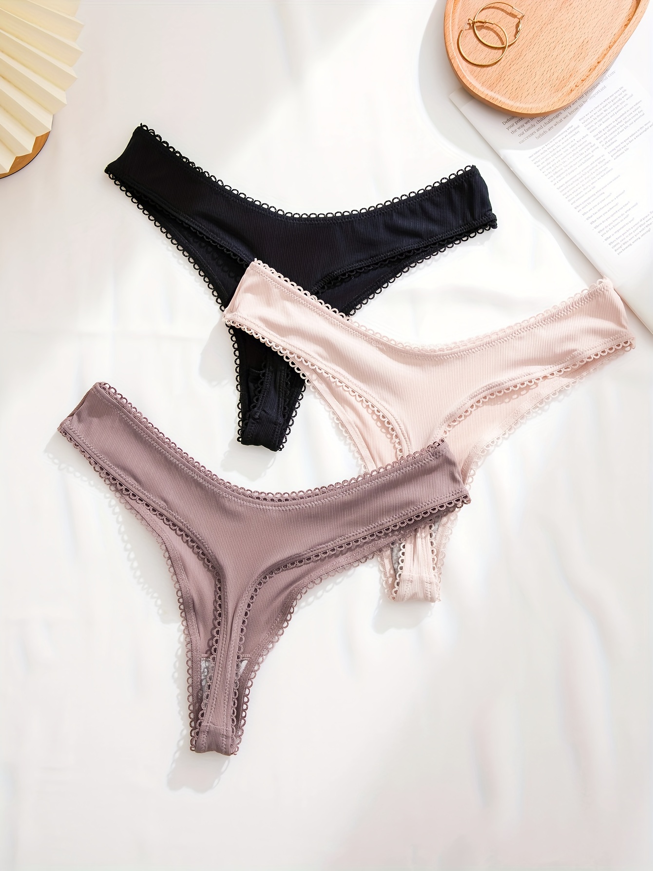 Sexy Thongs Solid Color Cheeky Comfy Intimates Panties - Temu Canada