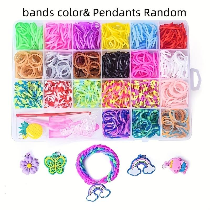 Bandas de goma para pulseras, kit de fabricación de pulseras de 28 colores,  telar de banda de goma con accesorios para niñas, niños y niños, arte de