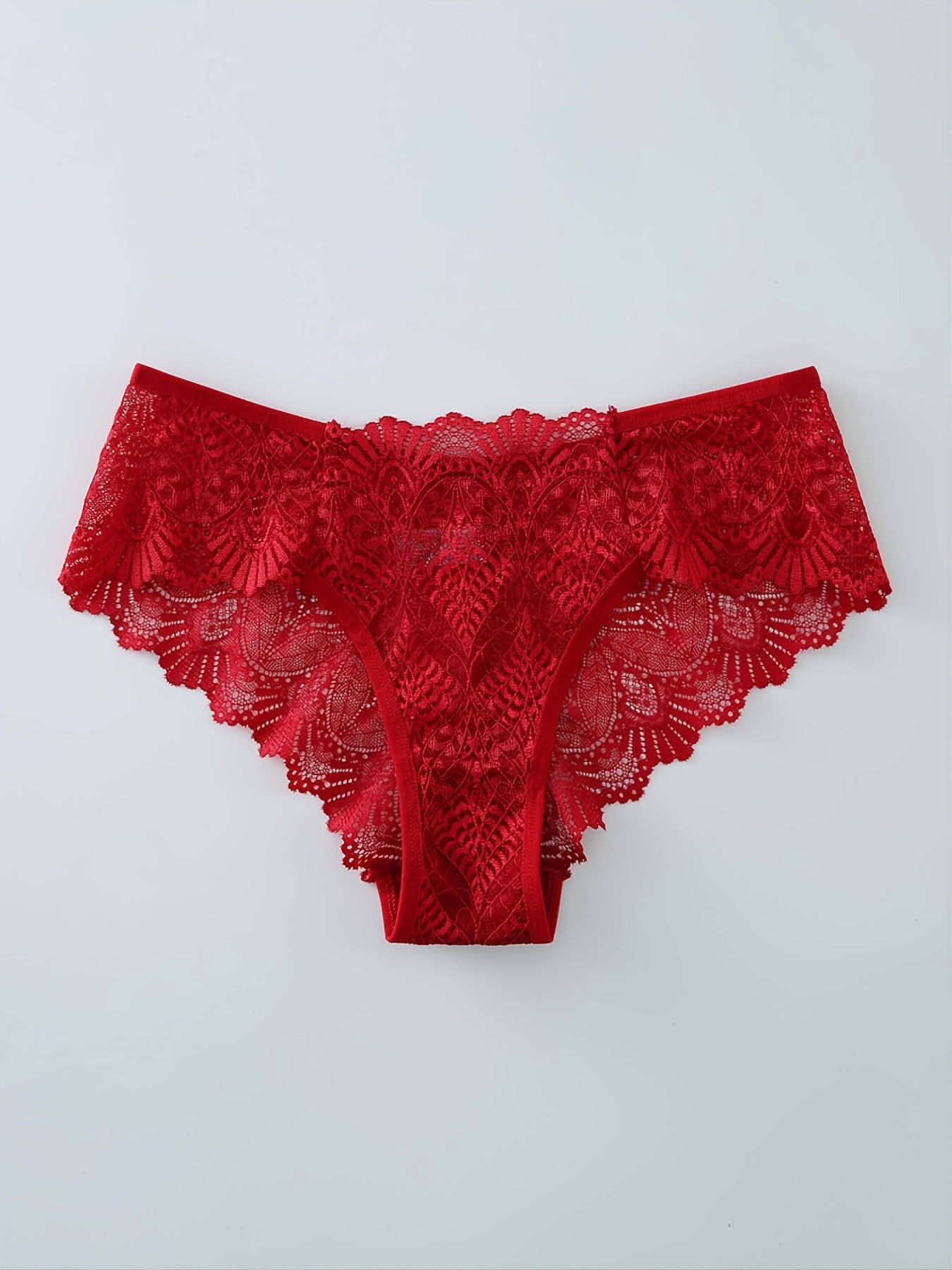 Floral Lace Bikini Panties Seamless Breathable Semi sheer - Temu