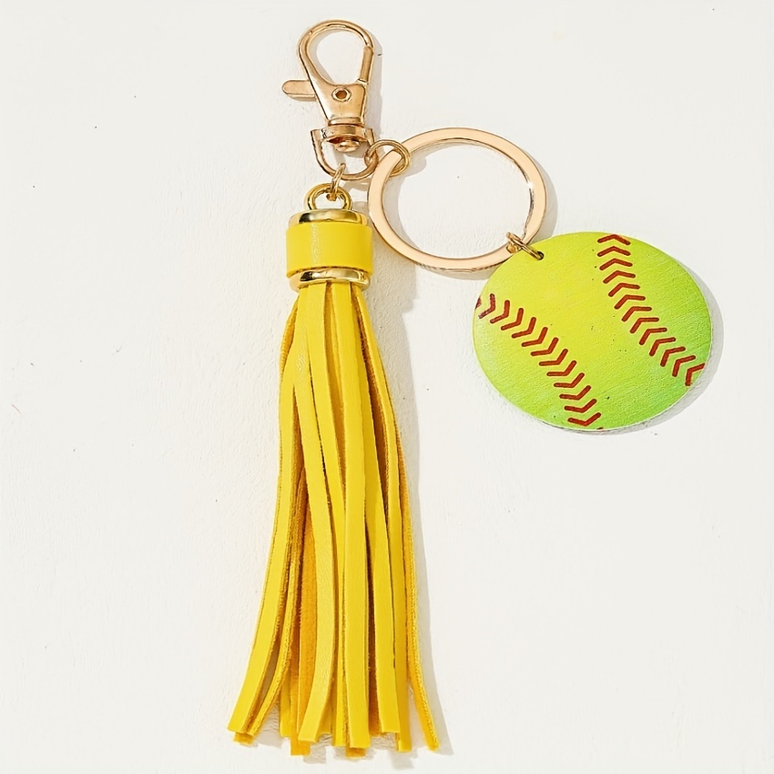 Baseball Tassel Keychain For Bag And Car Key Decoration - Perfect