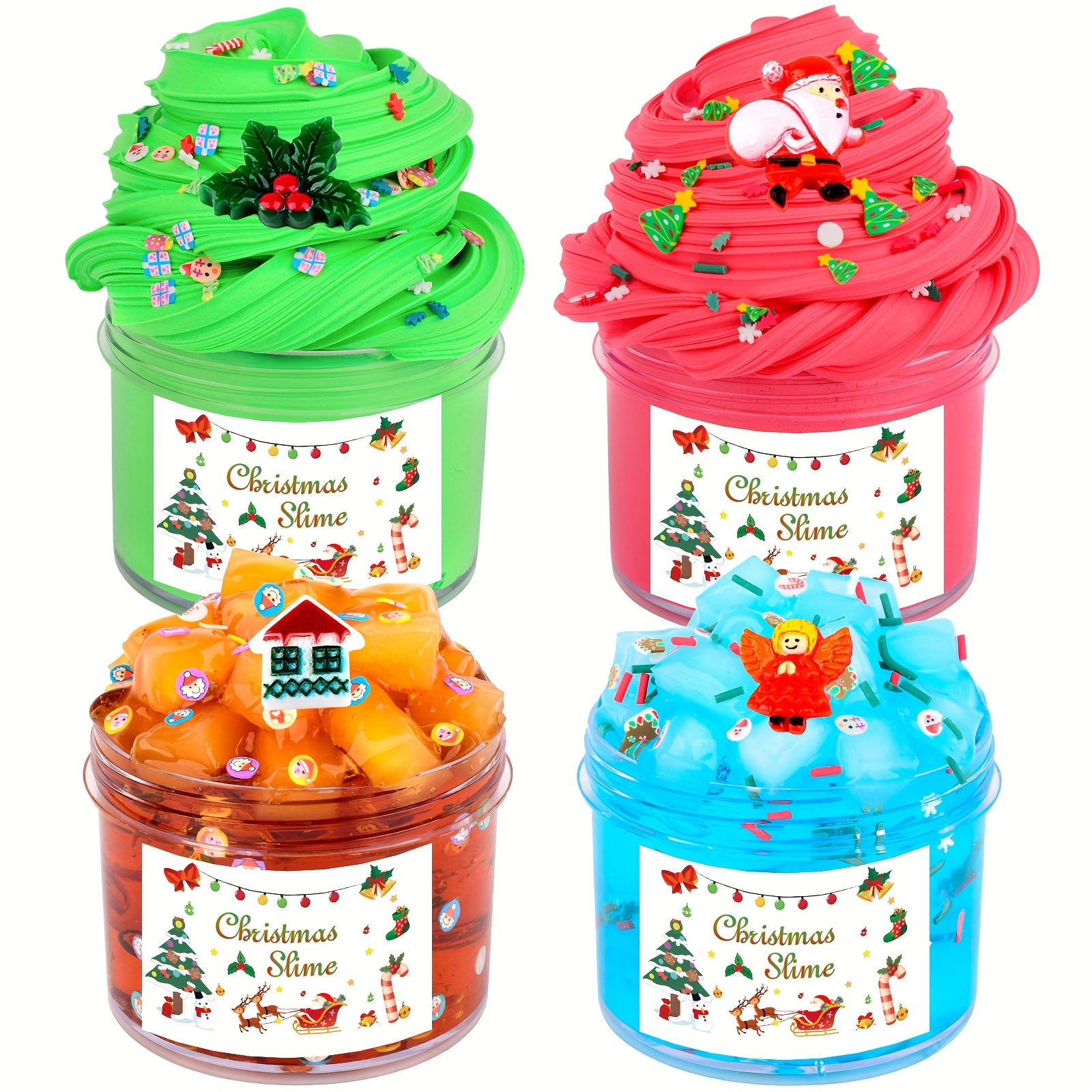 7-Pack Crunchy Slime Kit - Soft & Non-Sticky - DIY Crystal Glue - Gift for  Kids