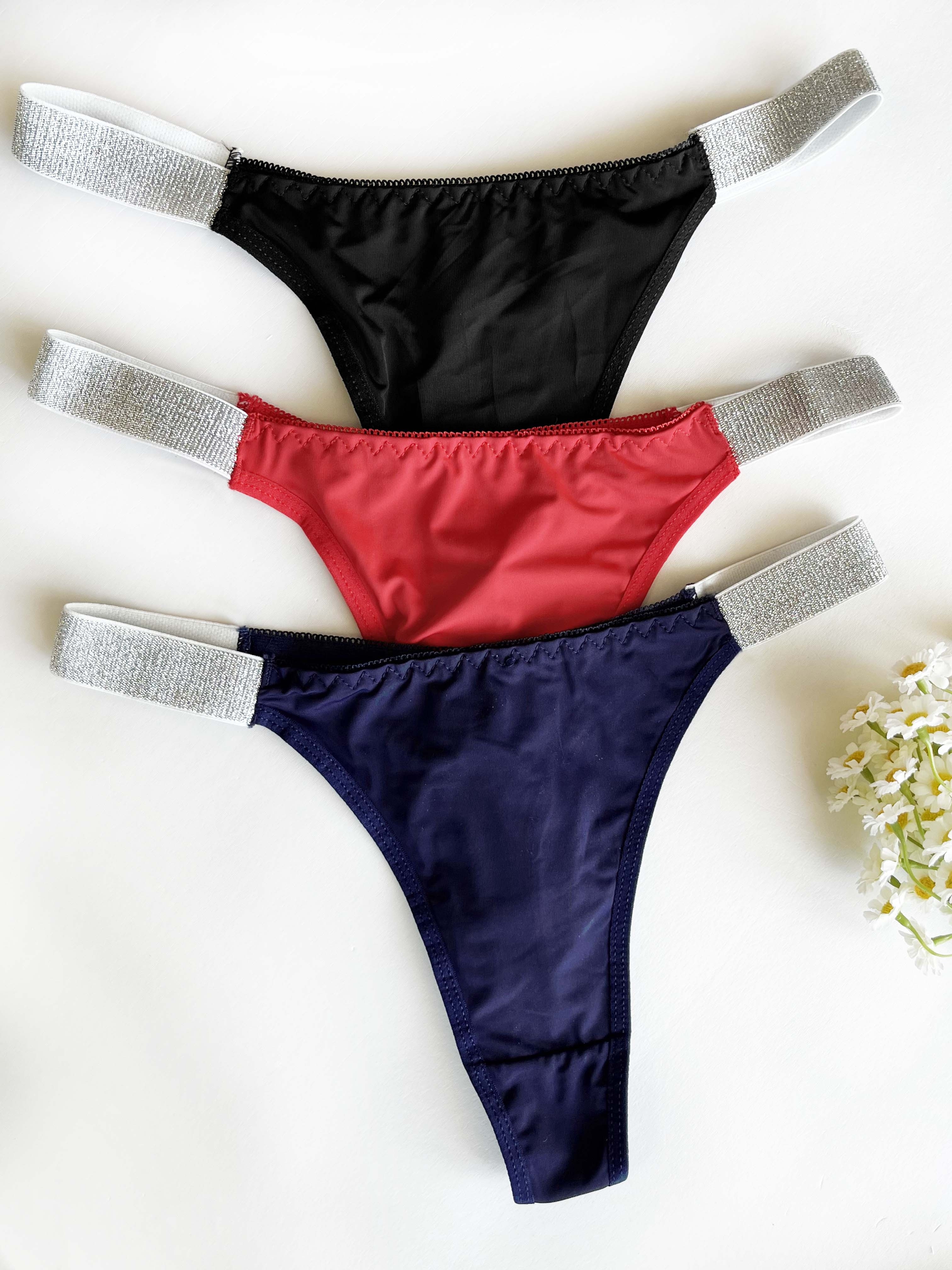 Sequin Sparkle Shimmer Glitter Women's G-String Thongs Low Rise T-Back  Panties Soft Mesh Underwear