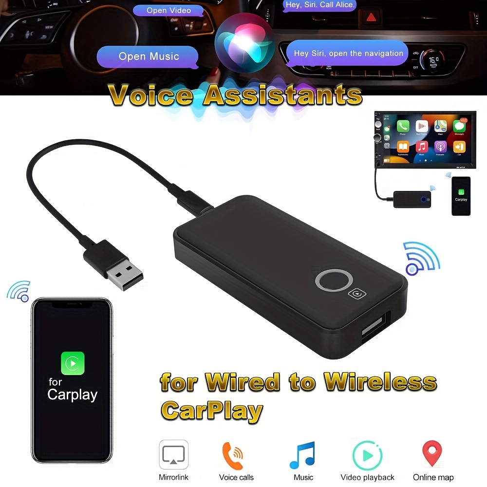 Adaptador Carplay inalámbrico con cable para Iphone, Dongle