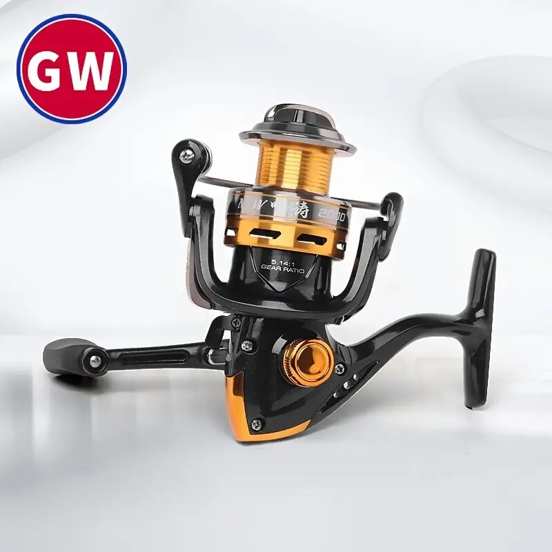 Trolling Fishing Spinning Wheel, Metal Bearing Lure Spinning Line Reel,  Left & Right Hand Interchangeable