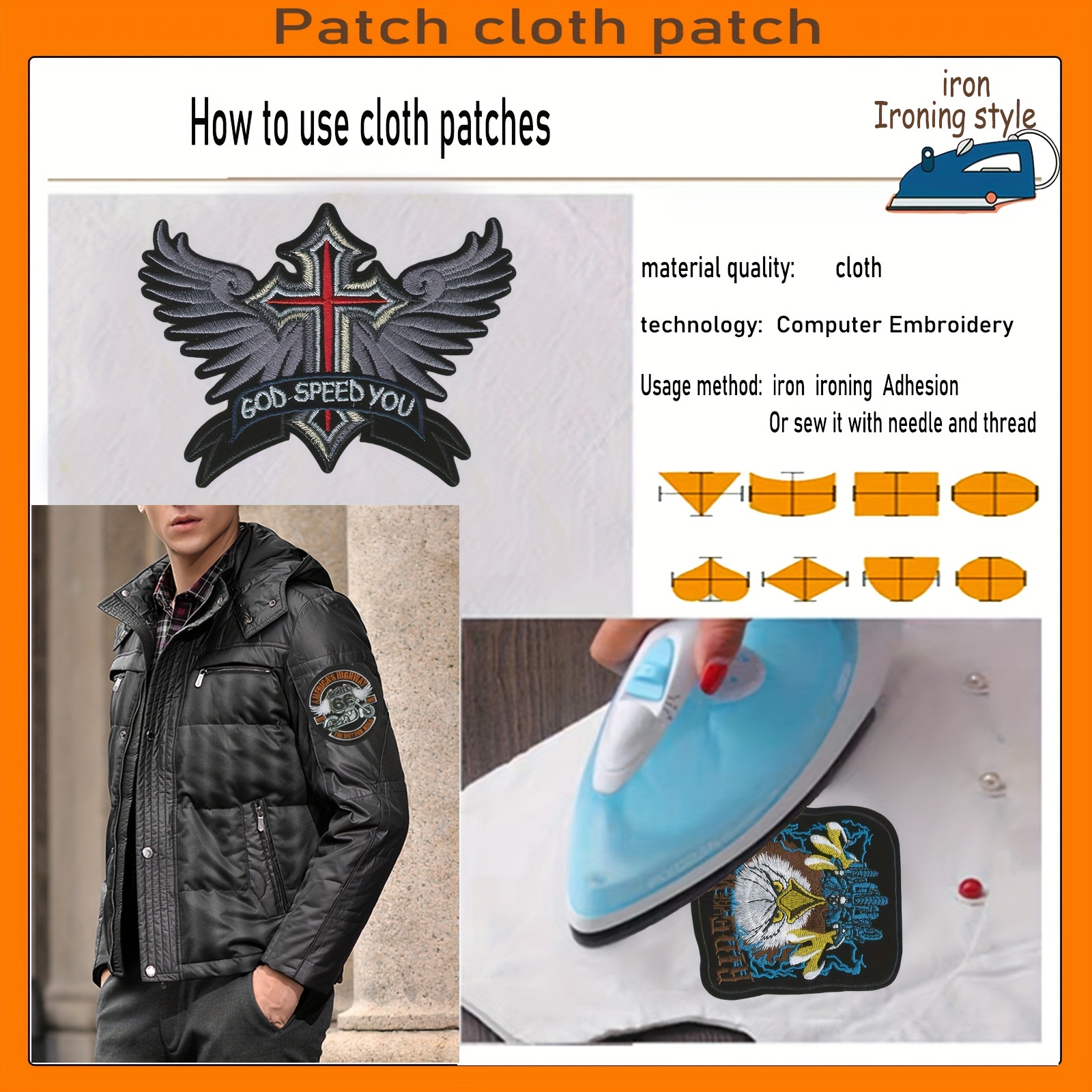 Punk Biker Patch Iron On Embroidery Patches On Clothes Big Pacthes For  Jackets Denim Applique DIY