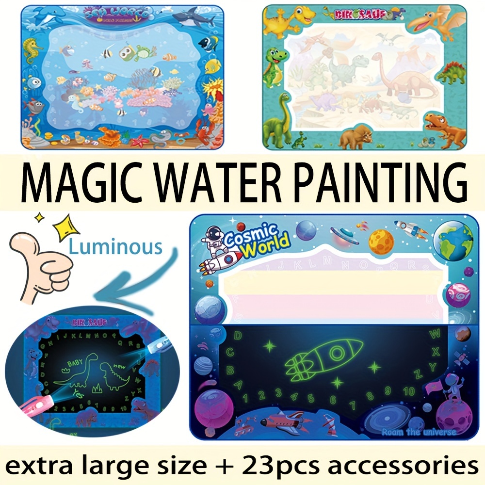 STREET WALK Water Doodle Mat- Kids Painting Writing Doodle Board Toy -  Color Drawing Mat Bring Magic Pens Educational Toys for Age 3 4 5 6 7 8 9  10 11