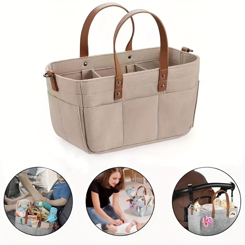 Felt Diaper Bag, Felt Diaper Organizer Storage Bag, Portable Baby Stroller  Hanging Bag - Temu