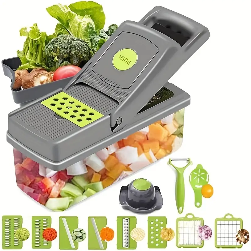 16 in 1 Vegetable Chopper With Container Manual Food Potato - Temu