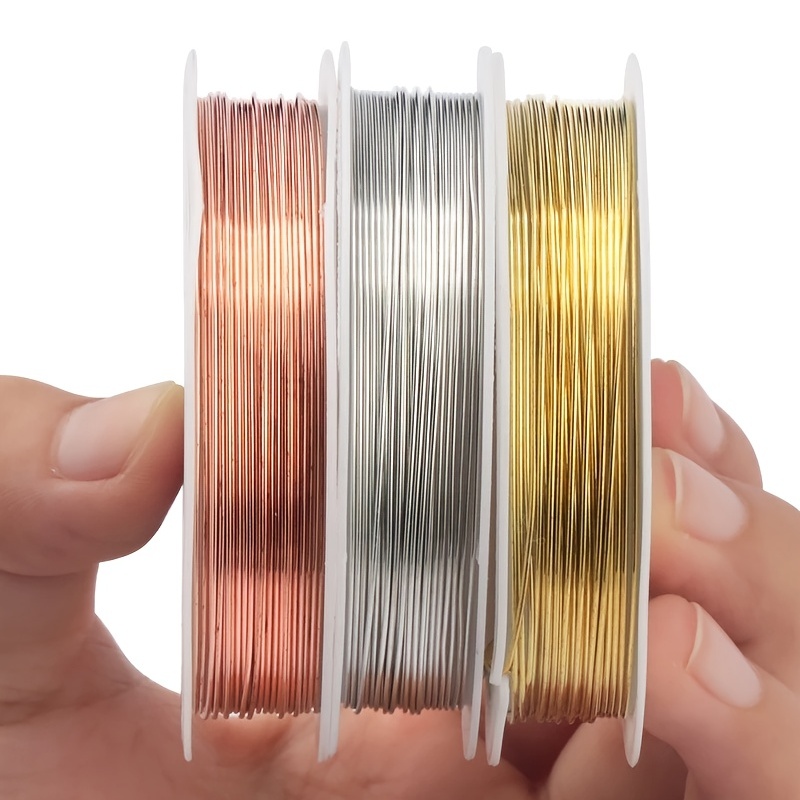 Artibetter 10 rollos de alambre de cobre para manualidades Alambre de cobre  de metal de color para manualidades con cuentas y fabricación de joyas