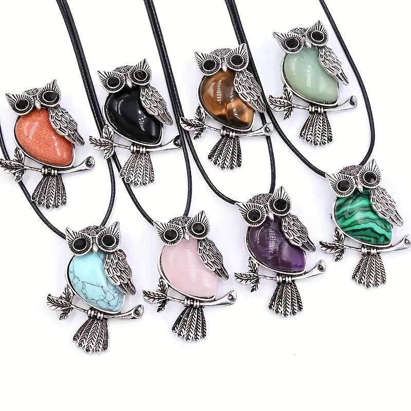 16pcs Multi Style Owl Big Hole Pendant Vintage Alloy Animal Charms Bulk for DIY Bracelet Necklace Jewelry Accessories,Temu