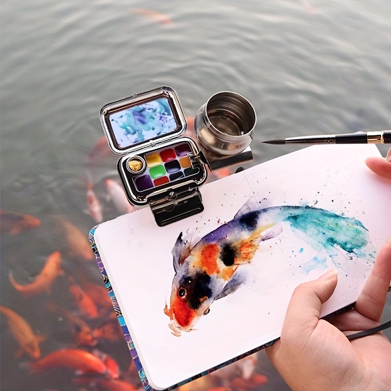 Travel Watercolour Paint Set Mini Portable Paint - Temu