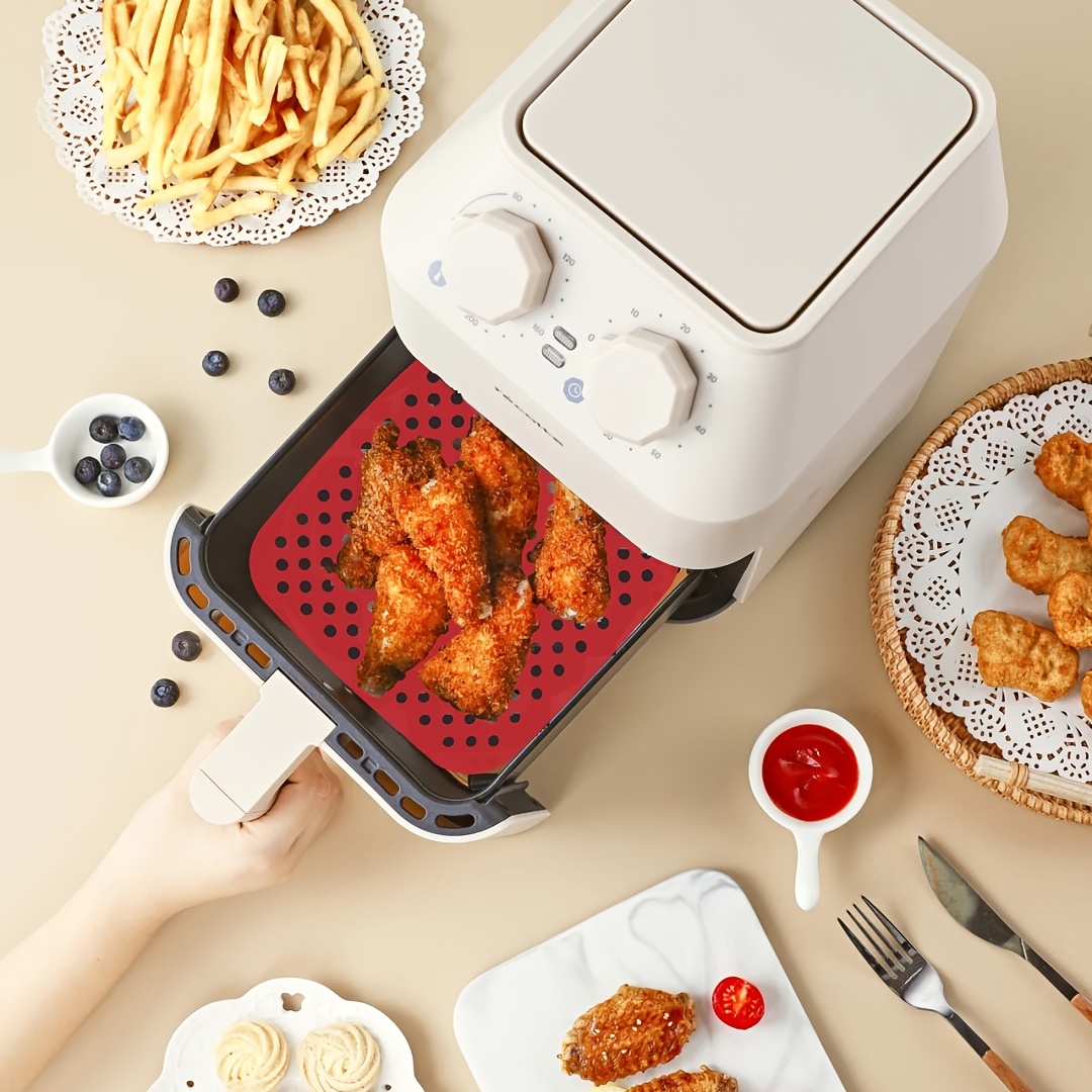 Reusable Air Fryer Liners Square Round Non-stick Perforated Mat