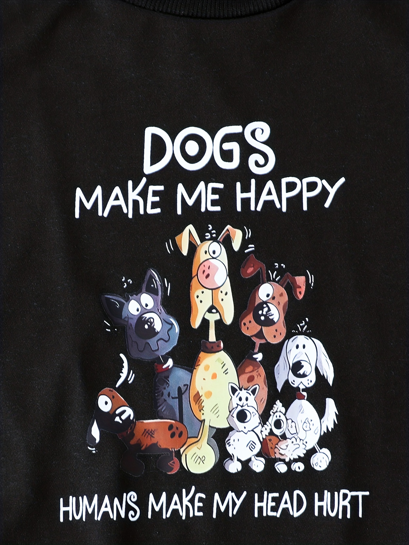 Dog Pattern Kid s Sweatshirt Dogs Make Happy Print Causal Temu