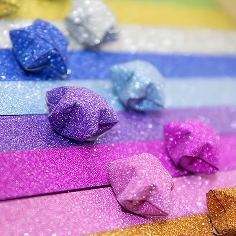 18 Colors Origami Stars Papers Package Diy Paper Glitter - Temu