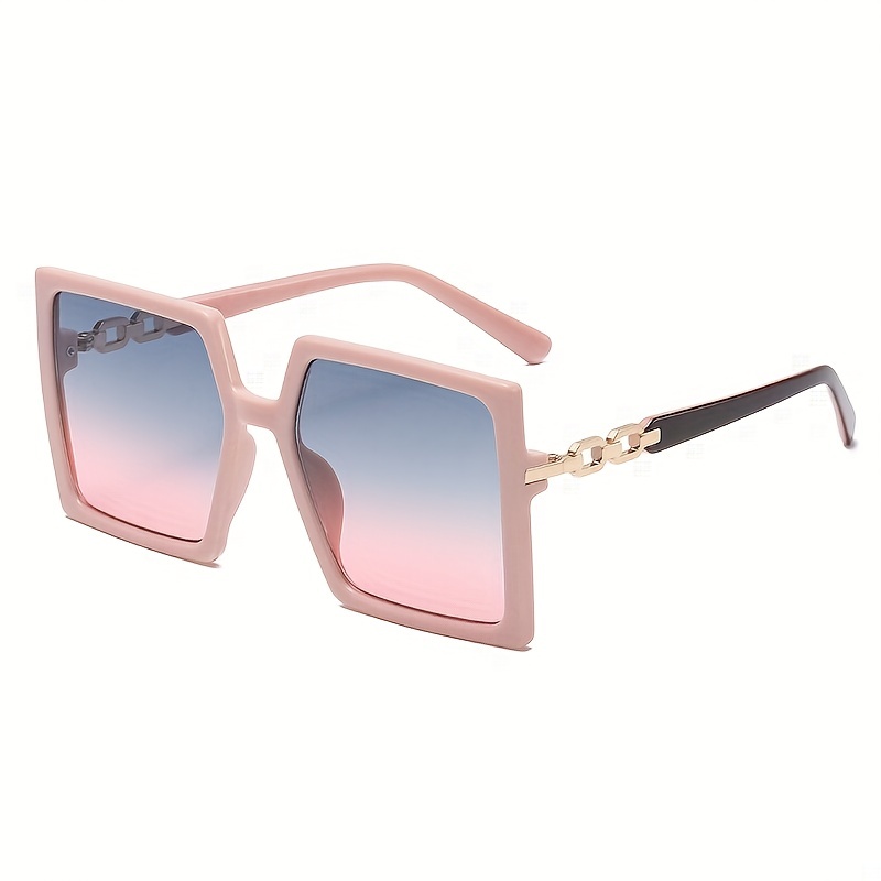 Large Square Fashion Sunglasses For Women Men Luxury Chain Charm Uv400 Sun  Shades For Summer Beach Party - Temu