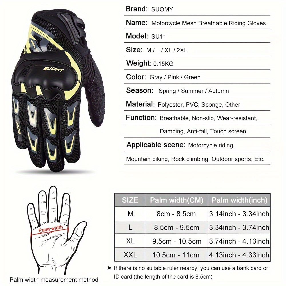 Summer Motorcycle Gloves Men Touch Screen Biker Cycling Moto Protective