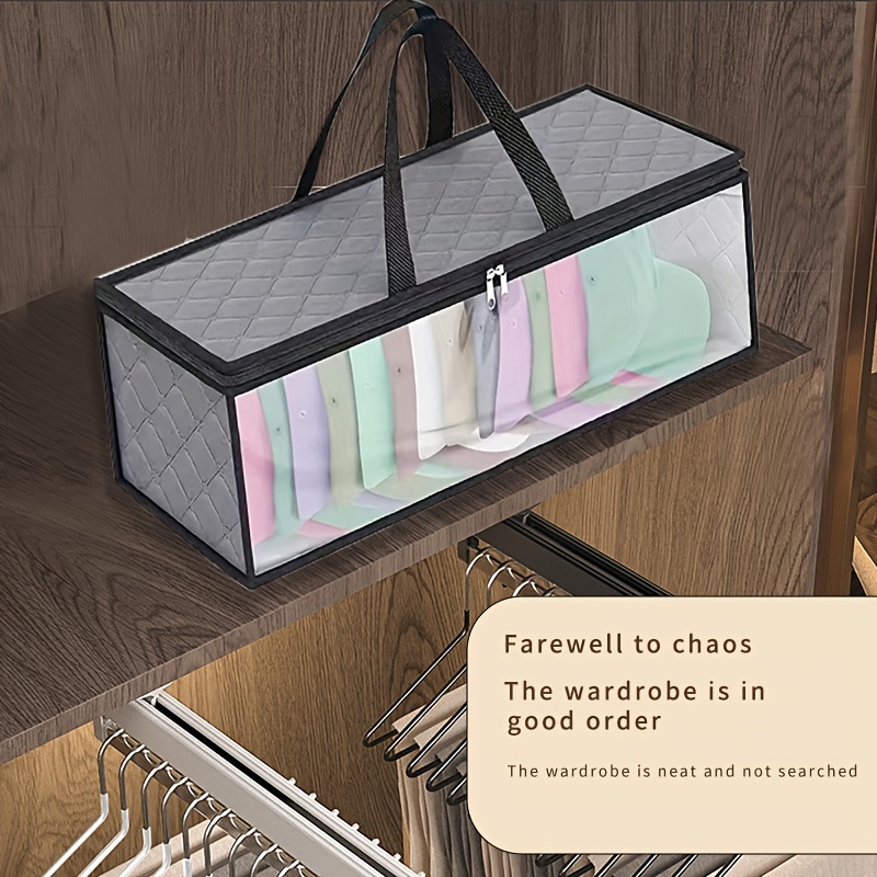 behind the door hanging wardrobe clothes hat foldable storage hanging bag storage box details 2