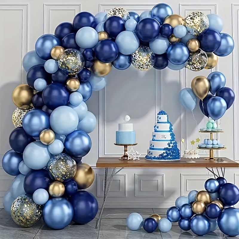 Kit de arco de guirnalda de globos de plata azul marino para