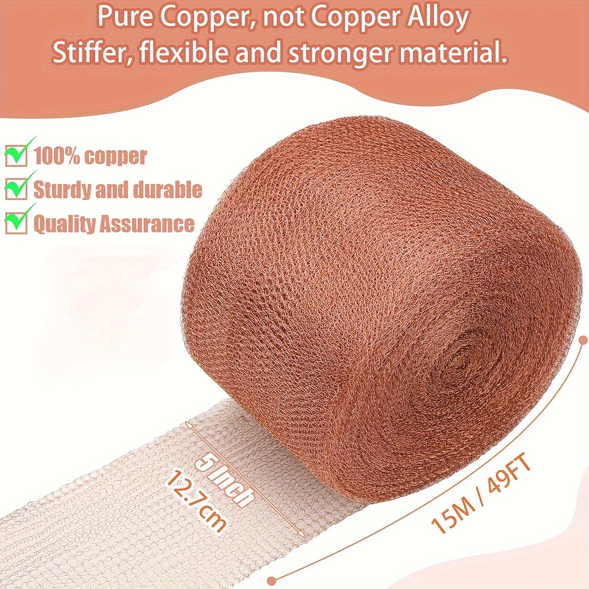 Pure Copper Mesh Filter 2m Sanitary Food Grade For Home Brew
