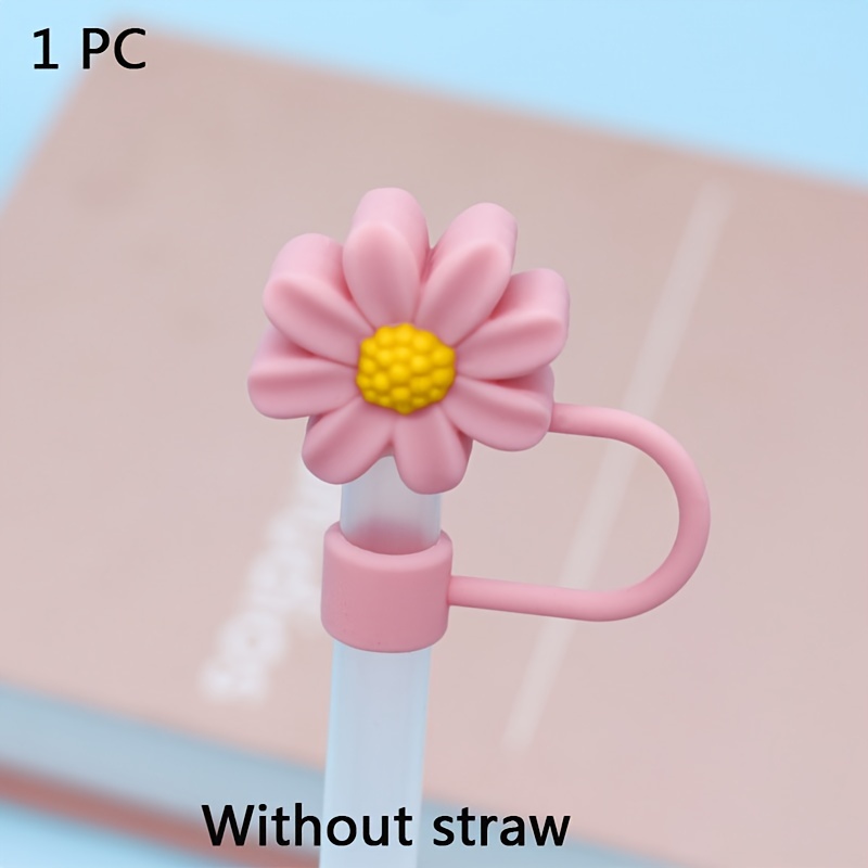 Cute Flower Reusable Straw Cover Dustproof Splash Proof - Temu