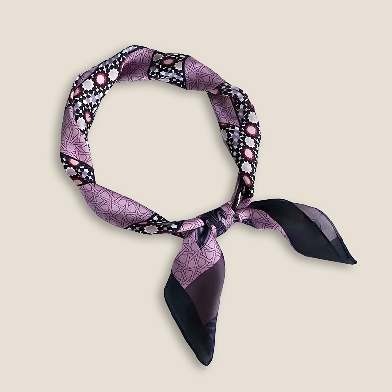 Simulated Silk Printed Square Scarf Women's Head Scarf Multifunctional  Fashion Accessories Hairband Scarf - Temu