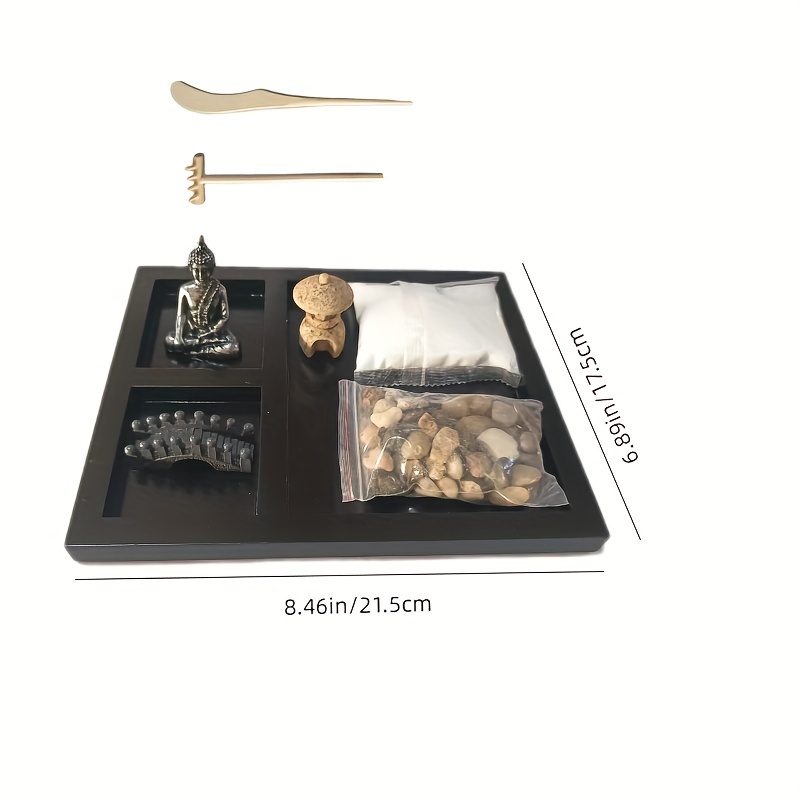 Clab® Miniature Zen Jardin - Home Office Décoration - Statue de Bouddha -  Sable Table